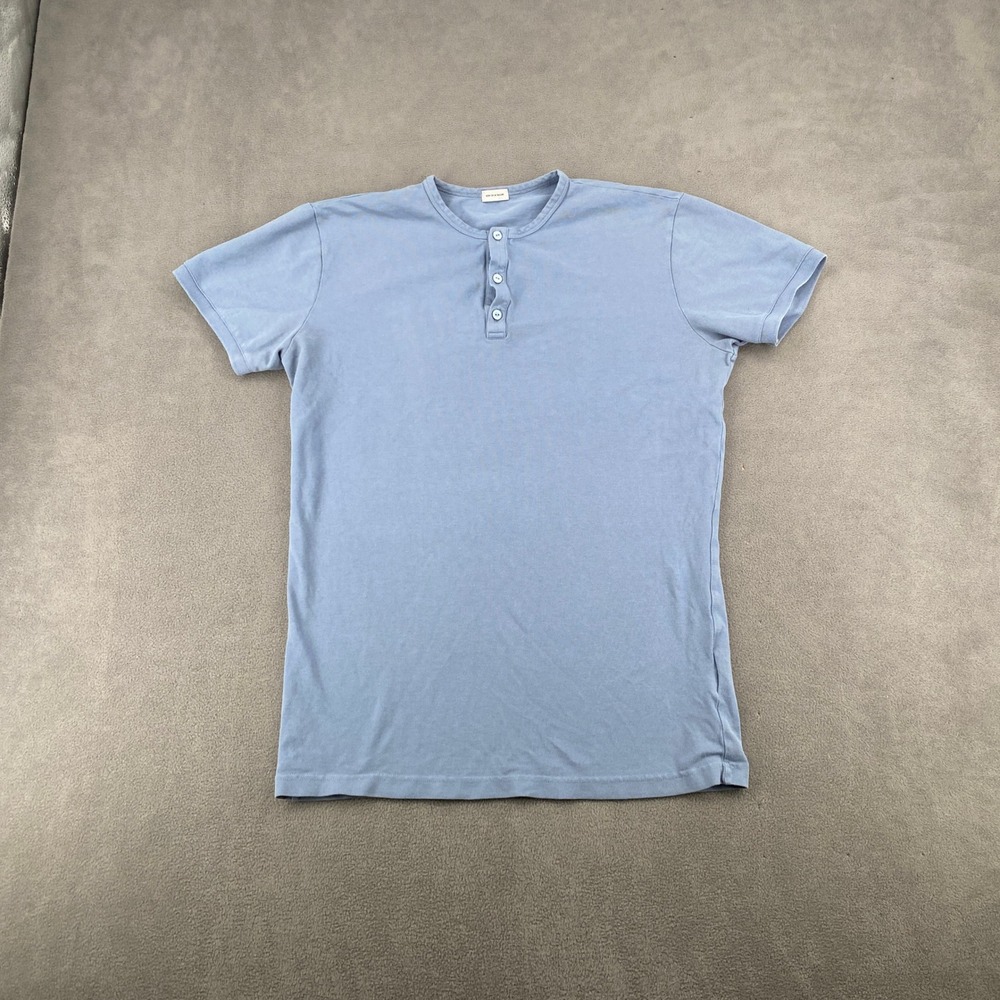 Son of a Tailor Mens Blue 100% Supima Cotton Short Sleeve Henley Shirt 5392